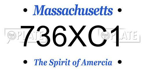 736XC1 Massachusetts License Plate