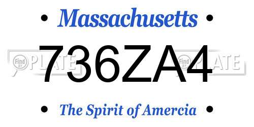 736ZA4 Massachusetts License Plate