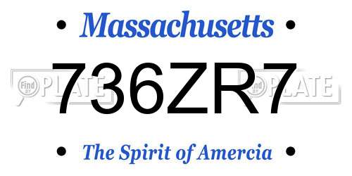 736ZR7 Massachusetts License Plate