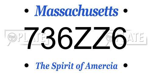 736ZZ6 Massachusetts License Plate