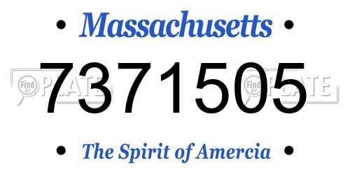 7371505 Massachusetts License Plate