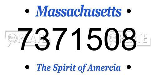 7371508 Massachusetts License Plate