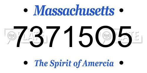 73715O5 Massachusetts License Plate