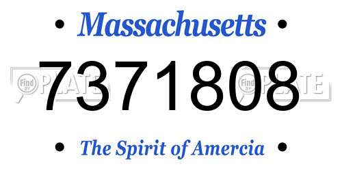 7371808 Massachusetts License Plate