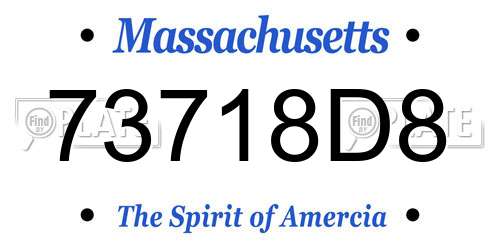 73718D8 Massachusetts License Plate