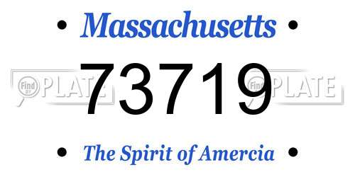 73719 Massachusetts License Plate