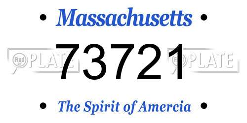 73721 Massachusetts License Plate