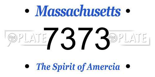 7373 Massachusetts License Plate