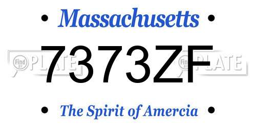 7373ZF Massachusetts License Plate