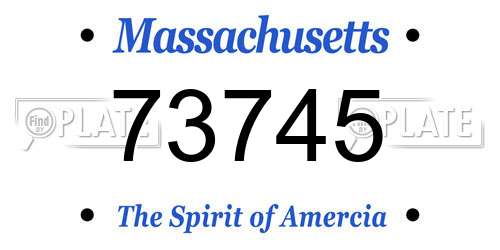 73745 Massachusetts License Plate