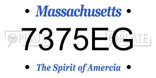 7375EG Massachusetts License Plate