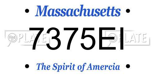 7375EI Massachusetts License Plate