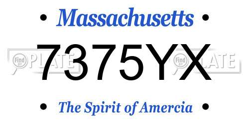 7375YX Massachusetts License Plate