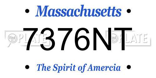 7376NT Massachusetts License Plate