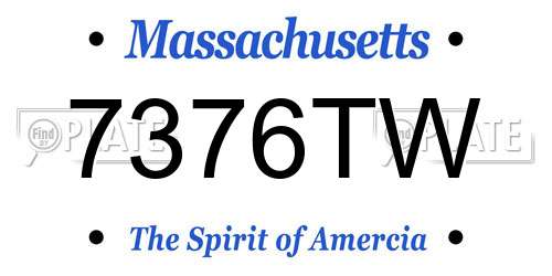 7376TW Massachusetts License Plate