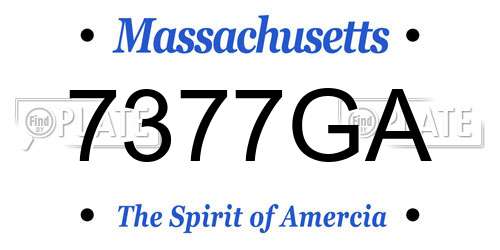 7377GA Massachusetts License Plate