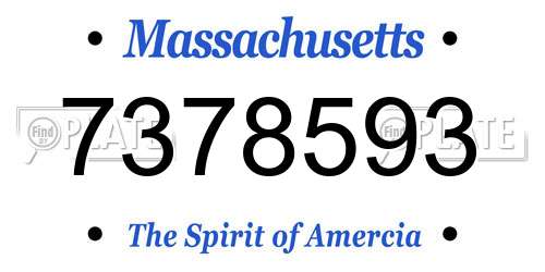 7378593 Massachusetts License Plate
