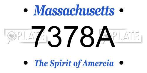 7378A Massachusetts License Plate