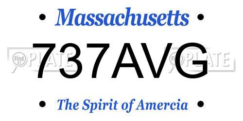 737AVG Massachusetts License Plate