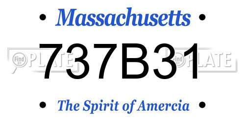 737B31 Massachusetts License Plate