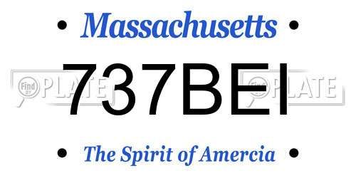 737BEI Massachusetts License Plate