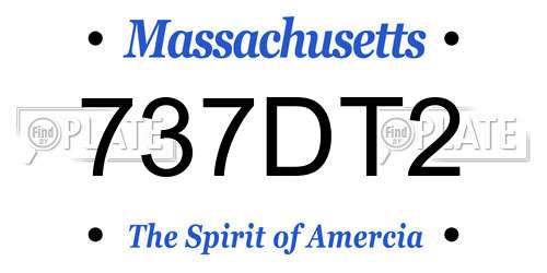 737DT2 Massachusetts License Plate