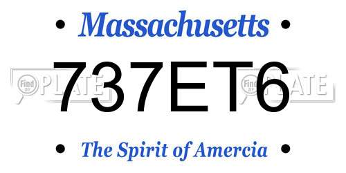 737ET6 Massachusetts License Plate