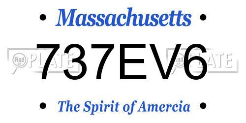 737EV6 Massachusetts License Plate