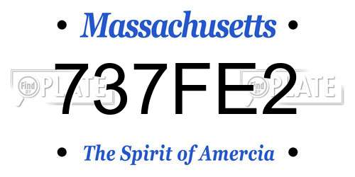 737FE2 Massachusetts License Plate