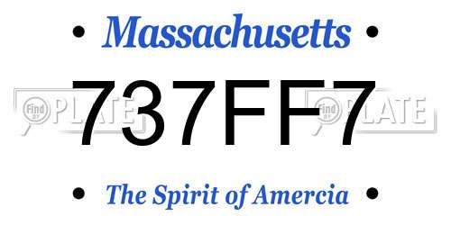 737FF7 Massachusetts License Plate