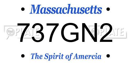 737GN2 Massachusetts License Plate