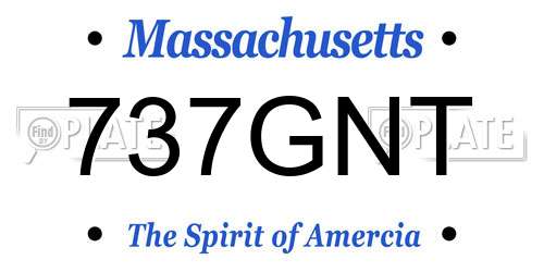 737GNT Massachusetts License Plate