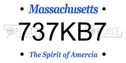 737KB7 Massachusetts License Plate