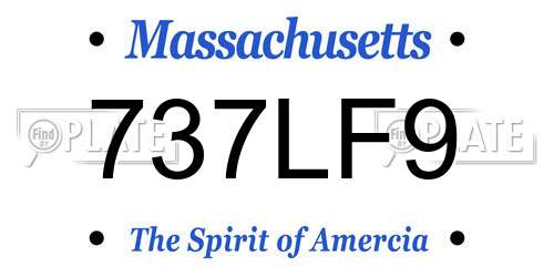 737LF9 Massachusetts License Plate