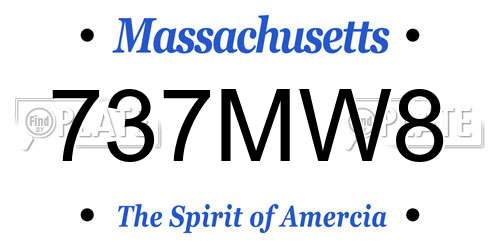 737MW8 Massachusetts License Plate