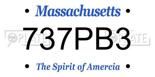 737PB3 Massachusetts License Plate
