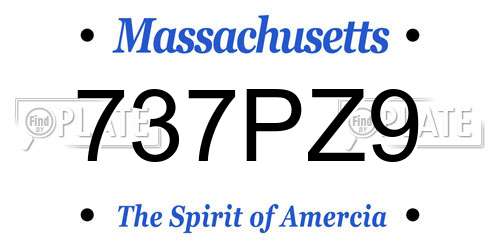 737PZ9 Massachusetts License Plate