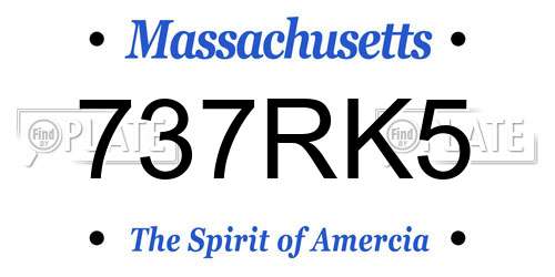 737RK5 Massachusetts License Plate