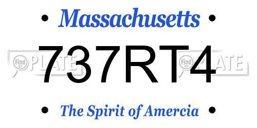 737RT4 Massachusetts License Plate