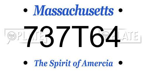 737T64 Massachusetts License Plate