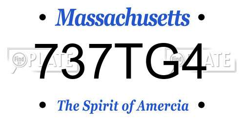 737TG4 Massachusetts License Plate