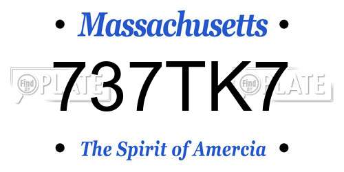 737TK7 Massachusetts License Plate