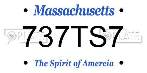 737TS7 Massachusetts License Plate