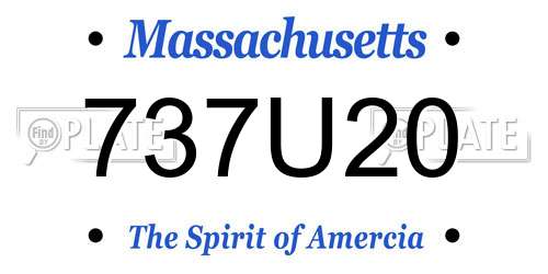 737U20 Massachusetts License Plate