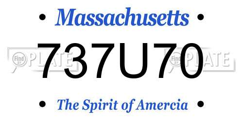 737U70 Massachusetts License Plate