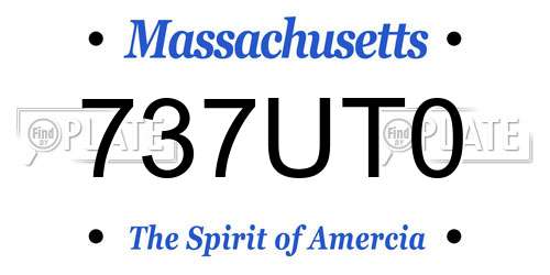 737UT0 Massachusetts License Plate