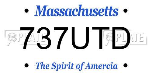 737UTD Massachusetts License Plate