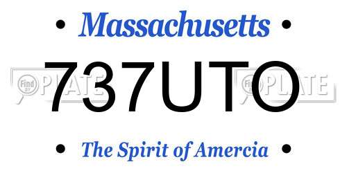 737UTO Massachusetts License Plate