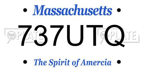 737UTQ Massachusetts License Plate