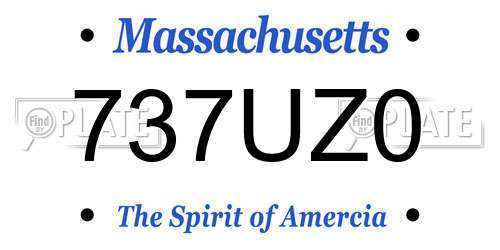 737UZ0 Massachusetts License Plate